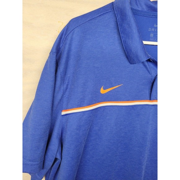 Nike Polo Shirt Mens 2XL On Field Performance Dri-Fit Swoosh Blue - Picture 4 of 11